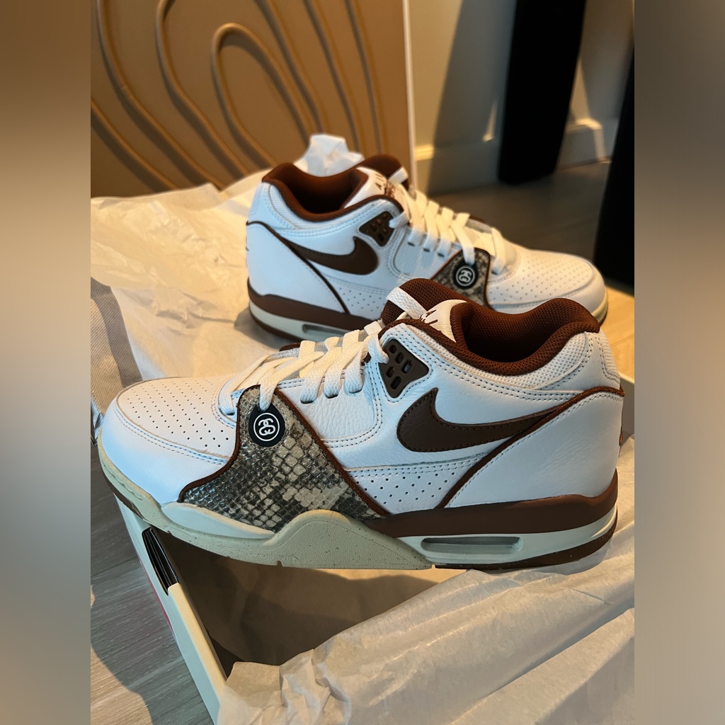 Stussy X Air Flight 89 Low Sp Pecan Sneakers  Brand New  Box Included